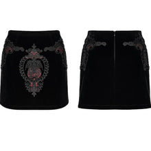 Load image into Gallery viewer, PunkRave Gothic Applique Skirt