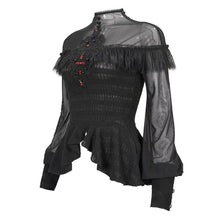 Load image into Gallery viewer, Eva Lady Red Diamond Long Latern Sleeve Goth Top