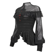 Load image into Gallery viewer, Eva Lady Red Diamond Long Latern Sleeve Goth Top
