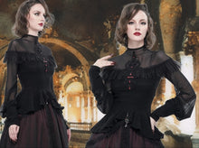 Load image into Gallery viewer, Eva Lady Red Diamond Long Latern Sleeve Goth Top
